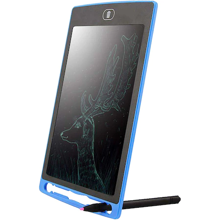 Tableta grafica de desenat pentru copii de 8.5 inch diagonala, cu buton de stergere si creion - Albastru [2]