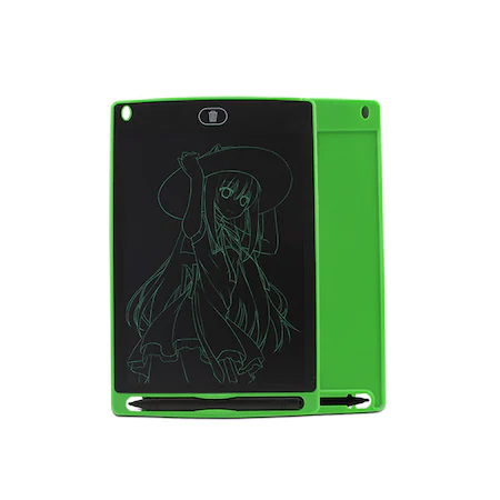 Tableta grafica de desenat pentru copii de 8.5 inch diagonala, cu buton de stergere si creion - Verde [2]