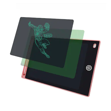 Tableta grafica de desenat pentru copii de 8.5 inch diagonala, cu buton de stergere si creion - Roz [7]