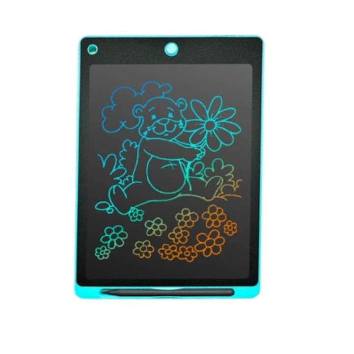 Tableta grafica de desenat color pentru copii de 10.5 inch diagonala, cu buton de stergere si creion - Albastru deschis [2]