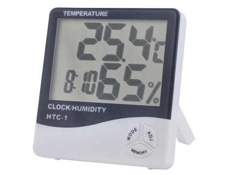 Termohigrometru digital cu ceas si memorie min/max, afisaj LCD mare, monitorizare temperatura si umiditate, 9 x 2 x 10 cm [2]