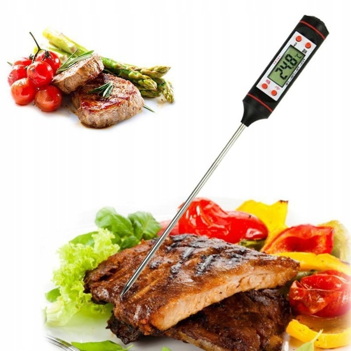 Termometru alimentar digital pentru carne, metalic, cu tija, -50°C – 300°C – precizie profesionala pentru gatit perfect [4]