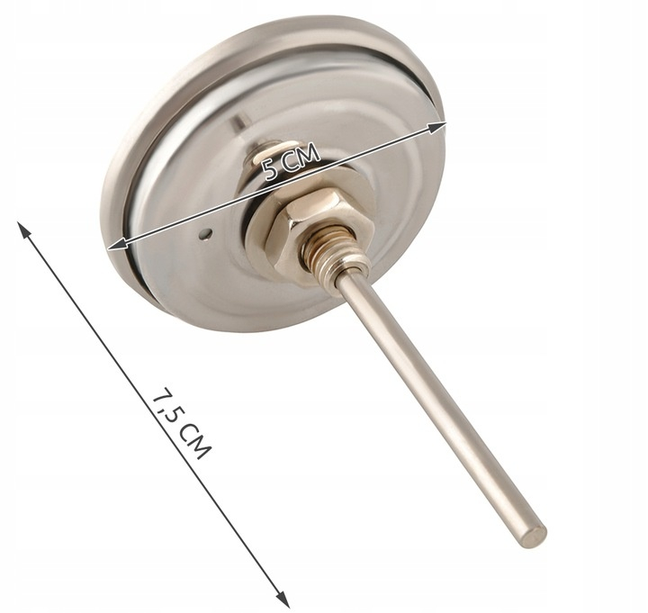 Termometru analogic Dodaco pentru capacul grătarului, montare cu șurub, interval 0-250C, diimensiuni compacte, culoare argintie [4]