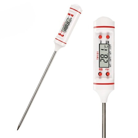 Termometru digital de bucatarie cu tija metalica,interval masurare 0 - 50 C - Alb