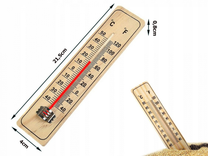 Termometru din lemn pentru interior si exterior,-40 + 50 grade [2]