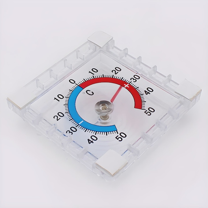Termometru exterior autoadeziv pentru ferestre, montare rapida, afisare clara, interval -50C ~ +50C, cadran rotund, rezistent la intemperii [2]