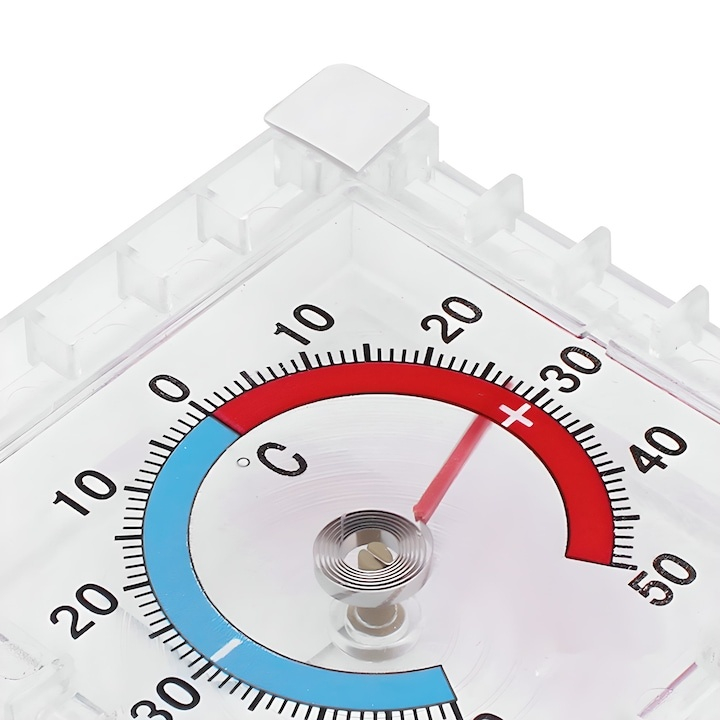 Termometru exterior autoadeziv pentru ferestre, montare rapida, afisare clara, interval -50C ~ +50C, cadran rotund, rezistent la intemperii [3]