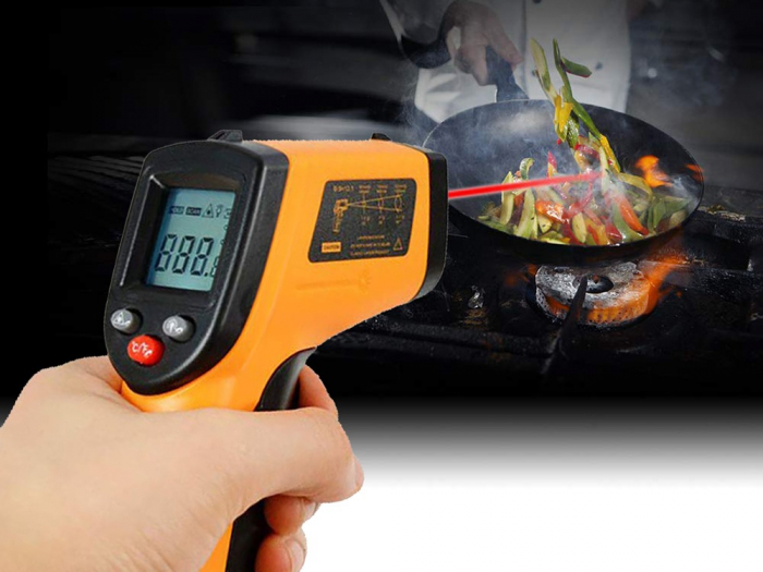 Termometru non-contact cu infrarosu,interval masurare -50 +380 grade Celsius - Portocaliu [4]