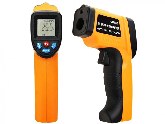 Termometru non-contact cu infrarosu,interval masurare -50 +550 grade Celsius - Portocaliu [5]