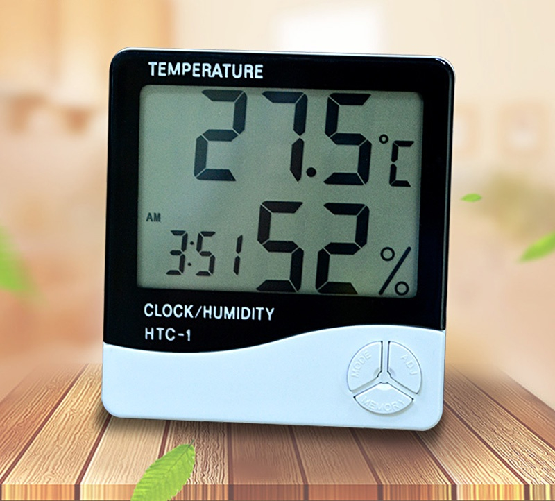 Termometru si higrometru digital cu sonda pentru exterior, afisaj LCD, ceas si alarma, alb – masurare precisa a temperaturii si umiditatii interioare/exterioare [4]