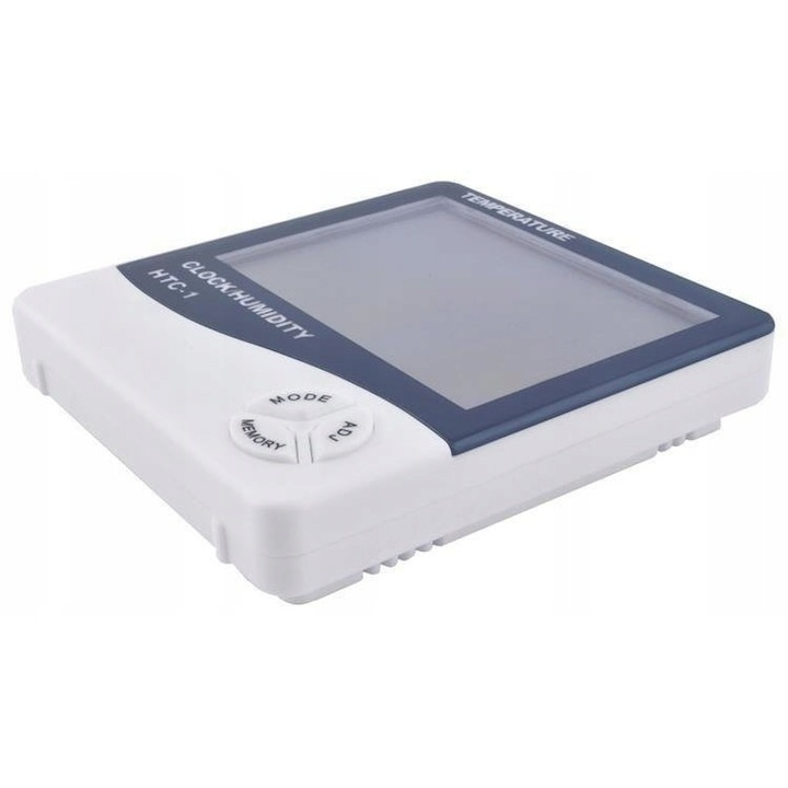 Termometru si higrometru digital de camera, cu ceas, culoare alba – masurare precisa a temperaturii si umiditatii ambientale [7]