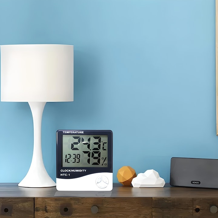 Termometru si higrometru digital HTC1 – afisaj mare, masurare precisa si functii multiple [4]