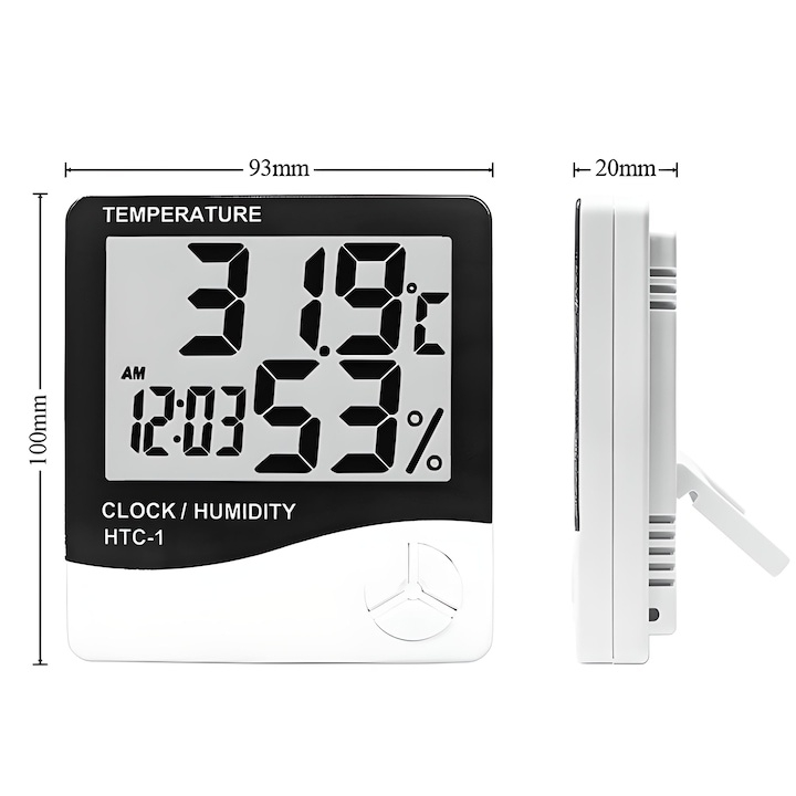 Termometru si higrometru digital HTC1 – afisaj mare, masurare precisa si functii multiple [12]