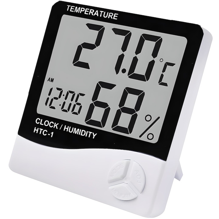 Termometru si higrometru digital HTC1 – afisaj mare, masurare precisa si functii multiple [2]