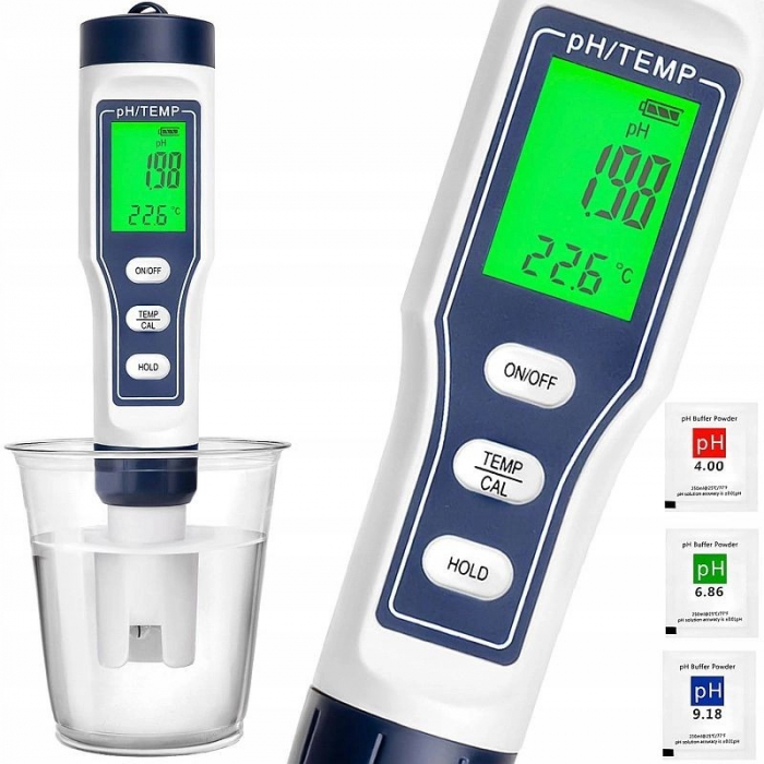 Tester apa profesional 3in1, TDS, PH si temperatura cu plicuri de calibrare incluse [2]