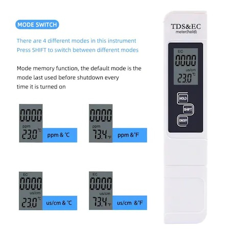 Tester digital pentru TDS/EC/ Temperatura 3 in 1 pentru apa,piscina si acvariu [5]