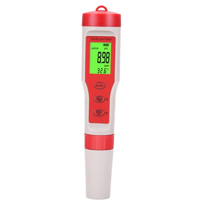 Tester profesional pentru calitatea apei 4 in 1, pH   EC   TDS   Temperatura,afisare digitala