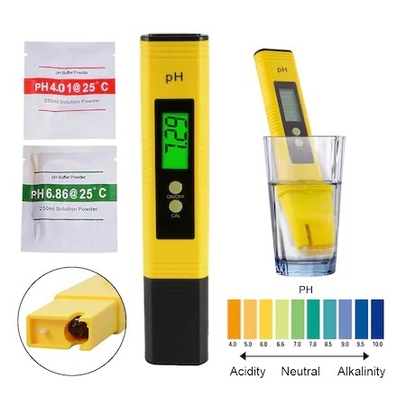 Tester apa pentru masurarea precisa a PH-ului + 2 solutii de calibrare - Galben [3]