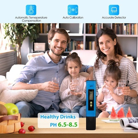 Tester apa pentru masurarea precisa a PH-ului + 2 solutii de calibrare - Albastru [5]