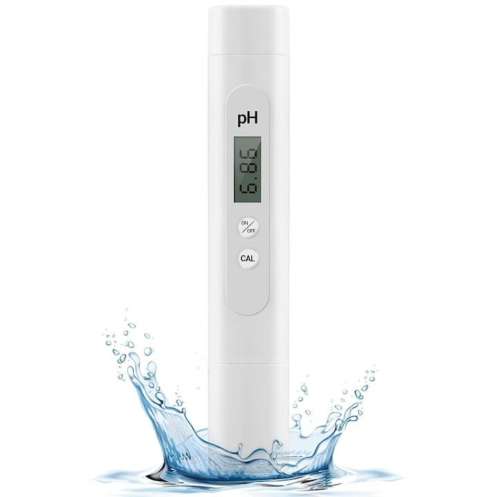 Tester apa profesional, pentru masurarea PH-ului - Alb