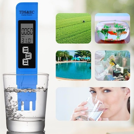 Tester apa profesional 3in1,TDS,EC,temperatura - Albastru [2]