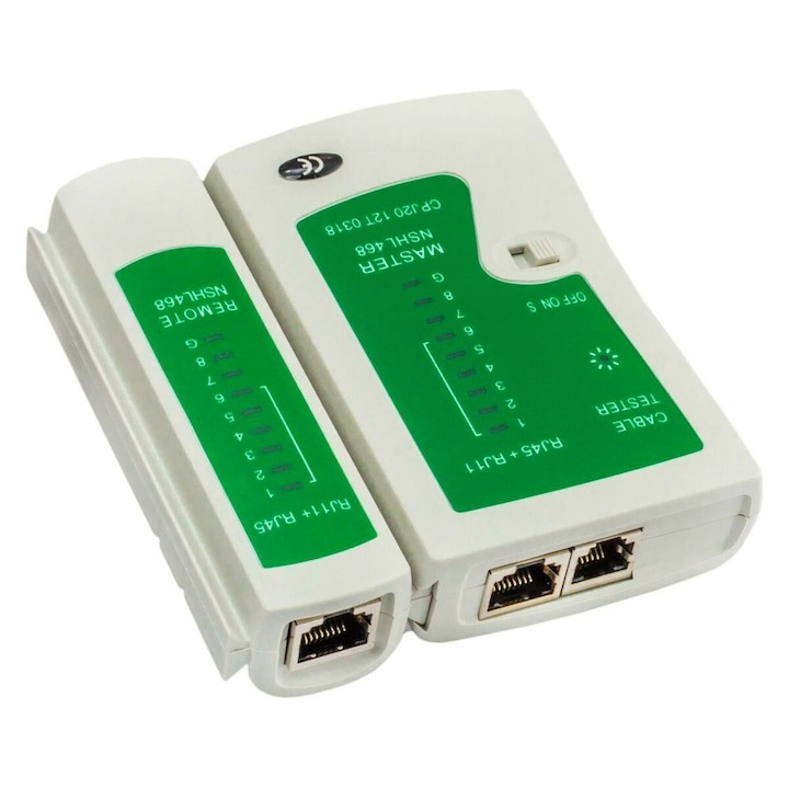 Tester cablu de retea LAN RJ 45 si RJ 11, baterie 9V si husa inclusa [4]