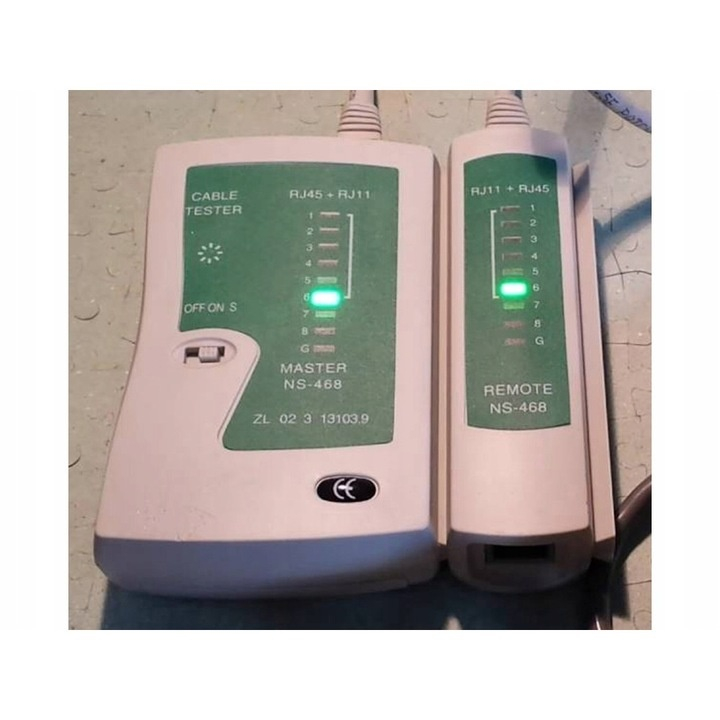 Tester cablu de retea RJ45/RJ11, cu functie de scanare automata normala/rapida si husa de depozitare, 10x10x3 cm, negru [8]