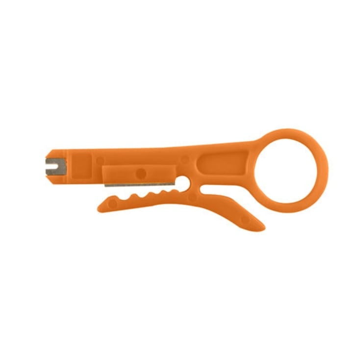 Tester cabluri RJ45/RJ11, set profesional 18 piese, cu cleste de sertizare, dezizolator, unealta Krone, 10 conectori RJ45, surubelnite si geanta transport, multicolor [7]