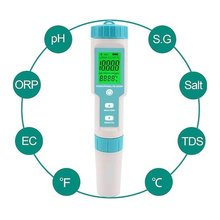 Tester de calitate a apei 7in1 (PH/TDS/EC/ORP/S.G/Salinitate/Temperatura) [7]