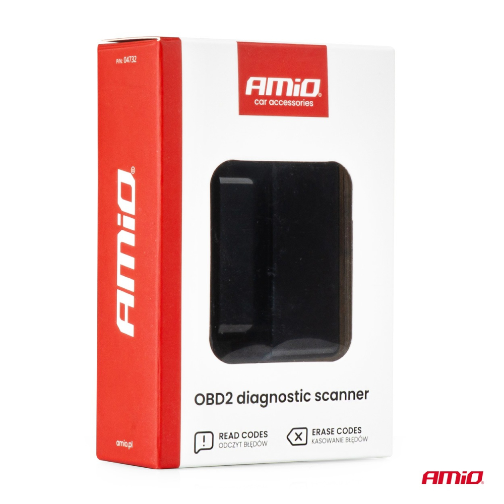 Tester diagnoza auto OBD2 BT mini, compatibilitate extinsa, wireless, compact, negru/rosu [3]