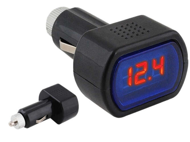 Tester digital pentru baterie auto 12V si 24V, afisaj LED, monitorizare tensiune prin priza bricheta, 7 x 3.9 x 2.7 cm [8]