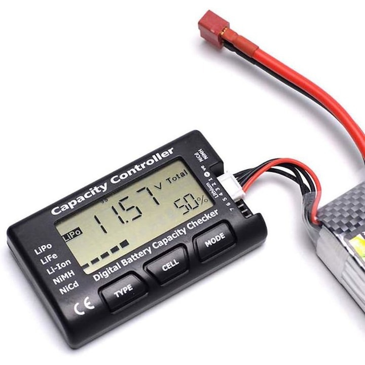 Tester digital pentru masurarea capacitatii bateriiilor de tip LiPo, NiMH, Li-Ion - Negru [3]