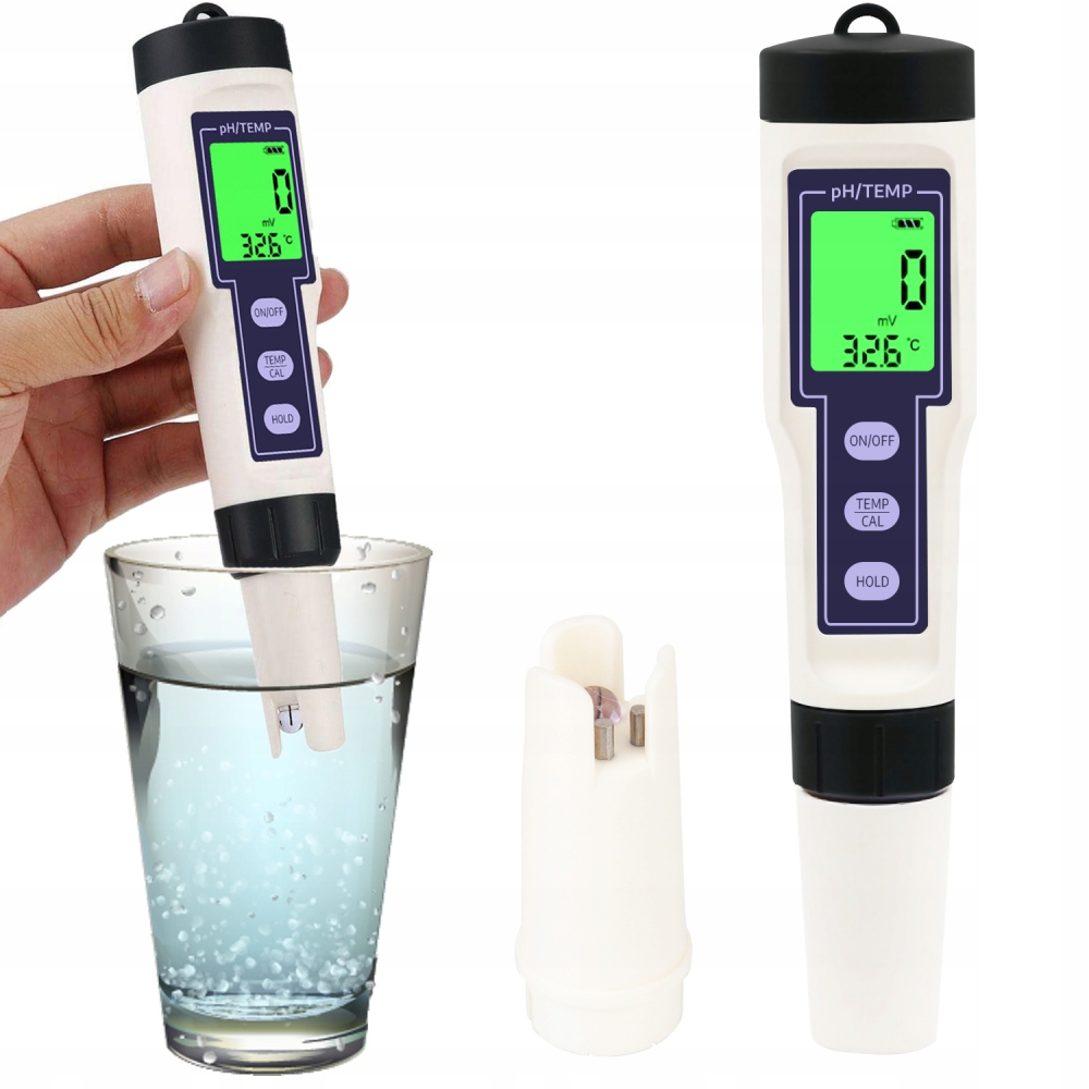 Tester digital pentru pH apa 18 x 4 x 4 cm, 3 in 1, cu masurare temperatura, ATC, calibrare in 3 puncte, pentru acvarii, piscine si apa potabila [3]