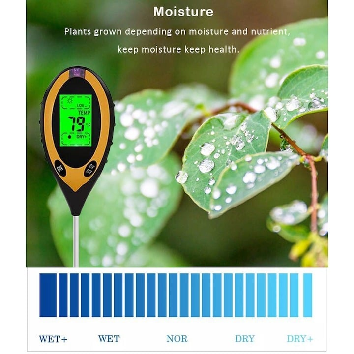 Tester pentru sol 4 in 1 digital,valoare PH, intensitatea luminii,umiditate, emperatura [6]