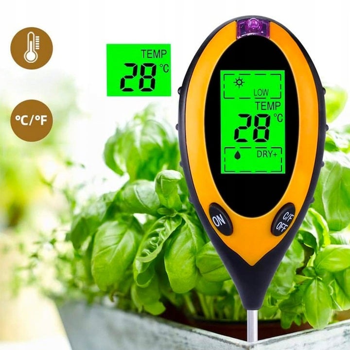 Tester pentru sol 4 in 1 digital,valoare PH, intensitatea luminii,umiditate, emperatura [4]