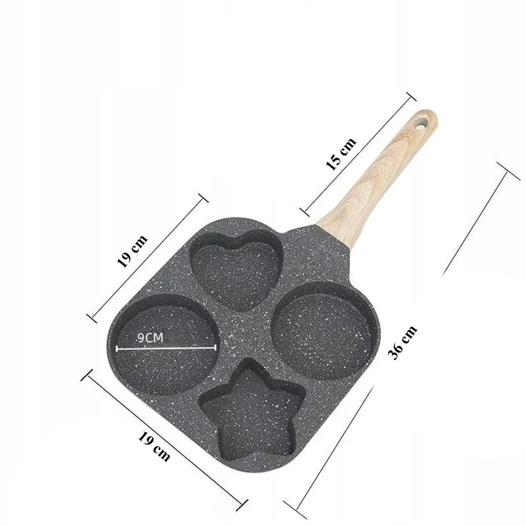 Tigaie neagra 19 cm cu 4 compartimente, forme inima, stea si rotunde [5]
