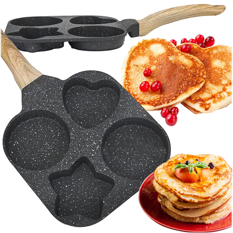 Tigaie neagra 19 cm cu 4 compartimente, forme inima, stea si rotunde [8]