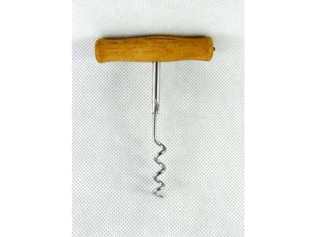 Tirbuson clasic, desfacator de sticle de vin, cu maner din lemn, designe vintage, retro - Maro [2]
