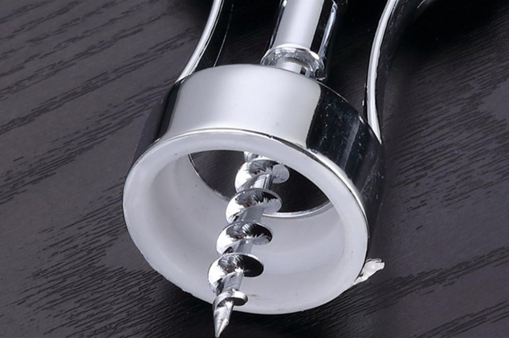 Tirbuson cu brate din otel inoxidabil, desfacator vin si capace, ergonomic, 17.3 cm, argintiu [8]