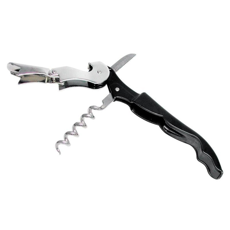 Tirbuson multifunctional, cutit, desfacator sticle, plastic, negru [1]