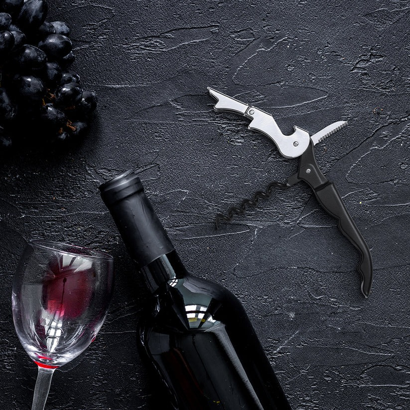 Tirbuson multifunctional, cutit, desfacator sticle, plastic, negru [6]