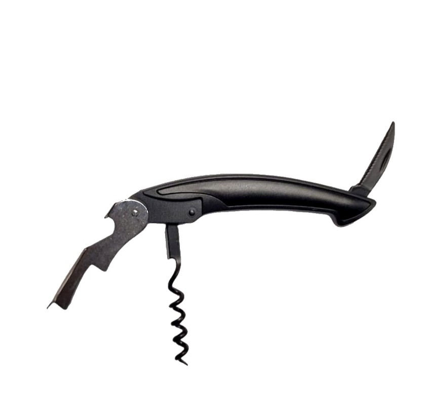 Tirbuson profesional 3 in 1 pliabil din otel inoxidabil cu deschizator sticle si taietor folie compact [3]