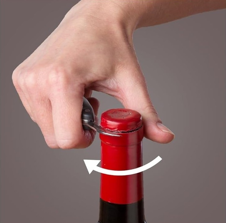 Tirbuson profesional 3 in 1 pliabil din otel inoxidabil cu deschizator sticle si taietor folie compact [6]