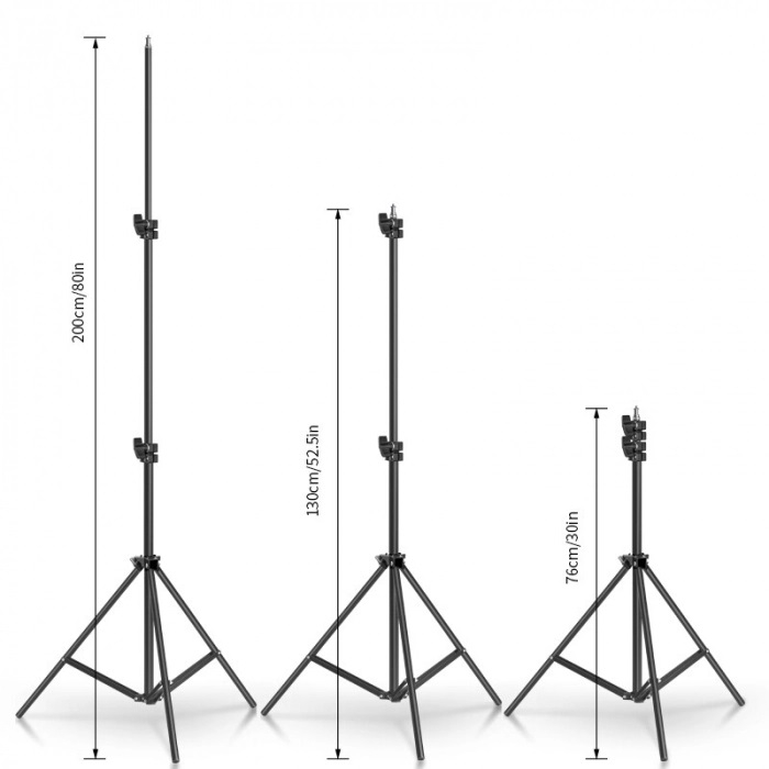 Trepied reglabil 80-200 cm filet universal 1/4 pentru studio,foto,lampa circulara,aparat foto [2]