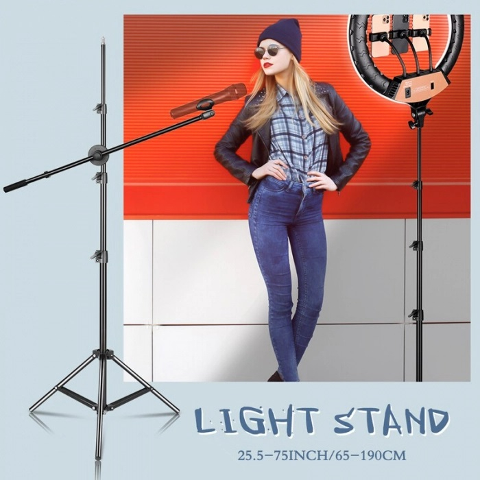 Trepied reglabil 80-200 cm filet universal 1/4 pentru studio,foto,lampa circulara,aparat foto [7]