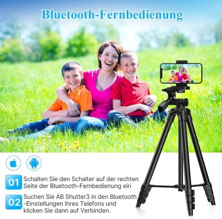 Trepied foto profesional 135 cm ,filet universal 1/4 cu suport de telefon - Negru [7]