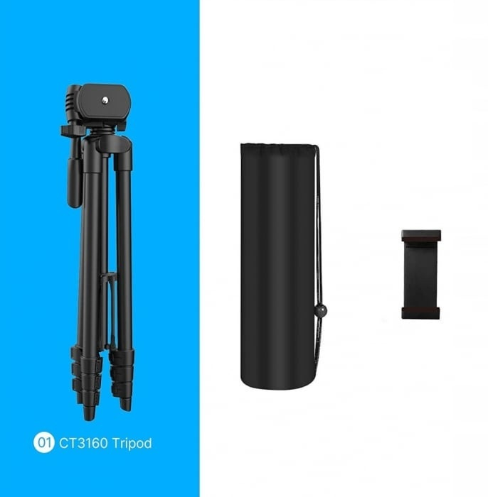 Trepied foto profesional 135 cm ,filet universal 1/4 cu suport de telefon - Negru [2]