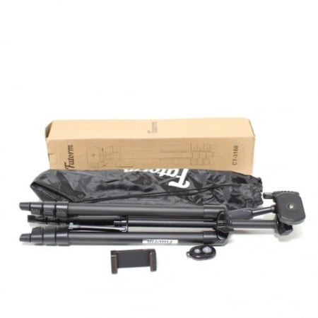 Trepied foto profesional 135 cm ,filet universal 1/4 cu suport de telefon - Negru [8]