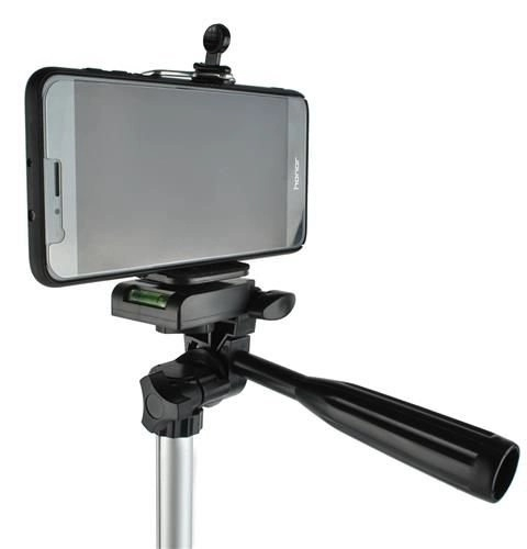 Trepied foto universal 133 cm ,filet 1/4 cu suport de telefon si telecomanda Bluetooth - Negru [8]