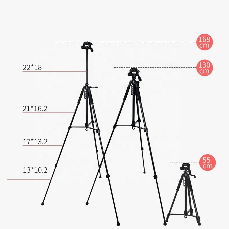 Trepied foto universal cu suport de telefon, pentru camere, GoPro, telefon, filet 1/4, inaltime maxima 168 cm [4]
